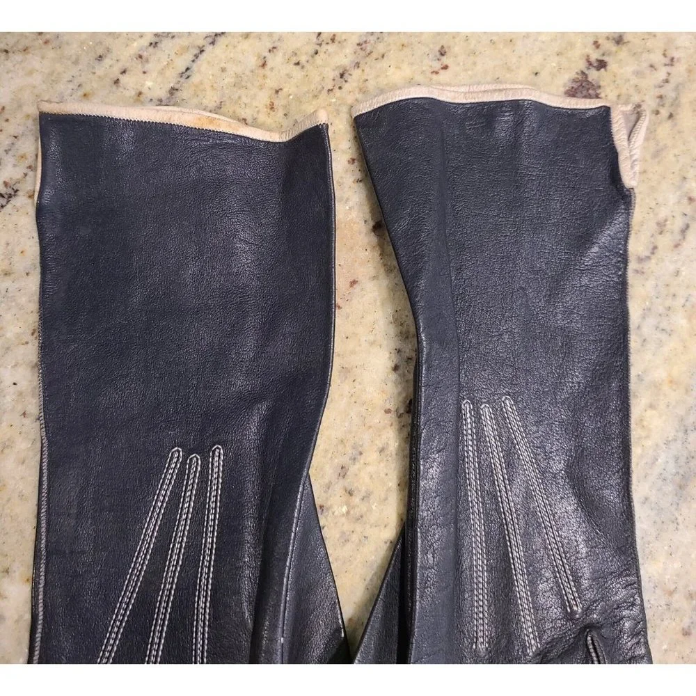 Vintage Size XS S 6/3 Black Formal Leatther 10.5